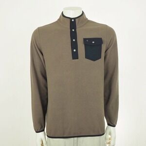 Criquet T-Snap Pullover Fleece Jacket Mens Medium Brown 1/4-Snap Golf Sweater